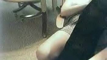 Voluptuous lady in the workplace starring in wild animal-themed clip