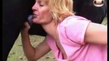 Extreme animal sex involving females obsessed with massive penises