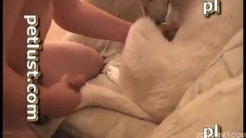 Passionate white bitch elegantly anal fucked by bestiality enthusiast