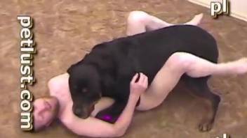Black doggy impaled horny man in the doggy style pose