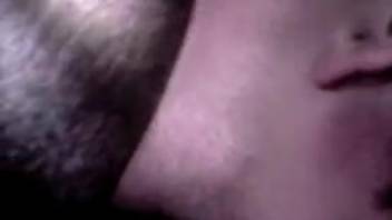 Pal probes equine's snug anus using tongue and digits