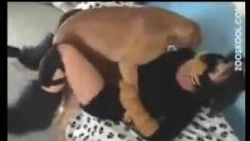 Good-looking chick is enjoying nasty bestiality sex with dog