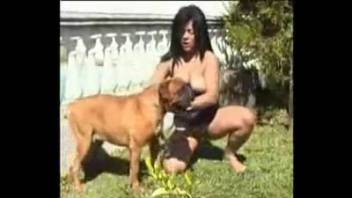Outdoor oral sex with a sizzling Latin animal enthusiast