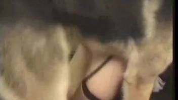Blonde mature woman pounded roughly in doggy style by a canine