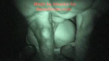 Midnight bestiality fetishes featuring a swine and a female