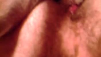 Raunchy butt action for a nude homosexual man in scenes of real bestiality delight