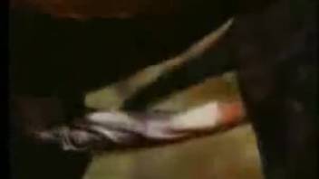 Dark stud horse plunges his cock profoundly into this filly's orifice