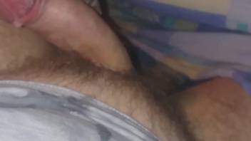 Guy ejaculates rapidly with a snail on his pulsating shaft