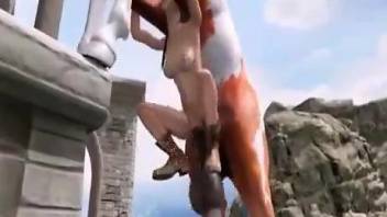 Lara Croft enjoying wicked sex with a hot horse