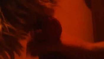 Masturbating and wet tonguing with a hot creature
