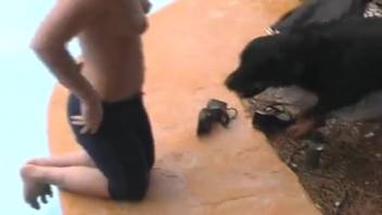 Slim Latina goes skinny dipping and squeezes in time to bang her dog