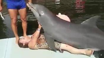 Hilarious video with a dolphin and a horny GILF