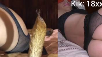 Hot babe displaying her sex talents in a super steamy clip
