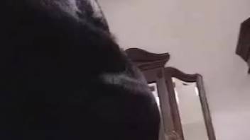 Slim chick drops to hands and knees to screw a black mongrel