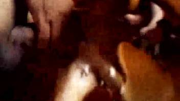 Man pounding a beast until it climaxes too