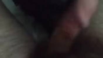 Guy's tiny cock being tongued by a perverted beast