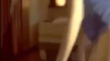 Steamy adult film featuring a slut with a pink vagina and a dog