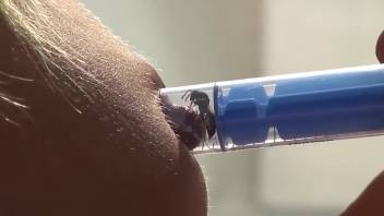 Bee sting triggers her powerful climax in a steamy clip