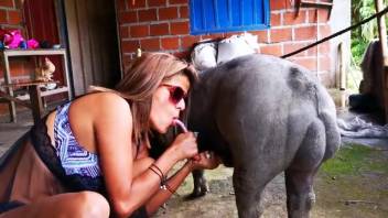 Perverted mature woman gets screwed by a hugely endowed brute
