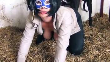 Excited woman is eager to experience this enormous cock within her