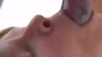 Fellatio sequence with a blonde-haired mature seductress blonde