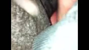 Guy's super-rigid dick thrusts into that hot orifice intensely