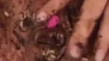 A steamy vagina on display in a solo self-pleasure clip