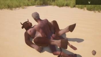 Stunning animation that shows brutal zoophilia action in outdoor