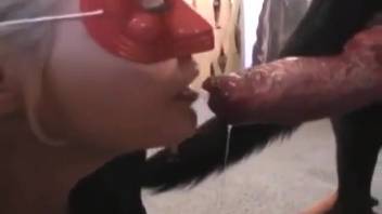 Attractive slut displays her naughty behavior in intimate blowjob porn