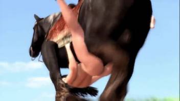 Intense cartoon bestiality sequences showing sexy babes handling enormous creature cocks