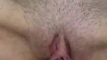 Closeup action when a woman tries sex with animals