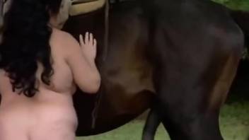 BBW and her hubby share a horse dick together