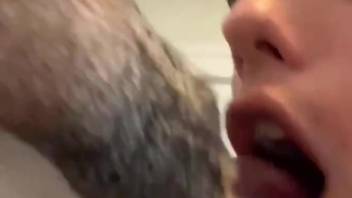 Furry dog makes horny amateur slut play really dirty